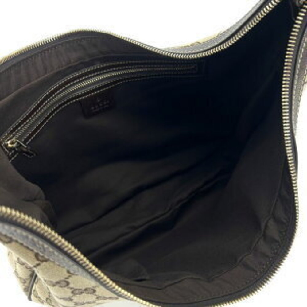 Gucci Tan Brown Handbag Bag Canvas Hobo GG Hand Shoulder Leather Beige - Picture 3 of 9